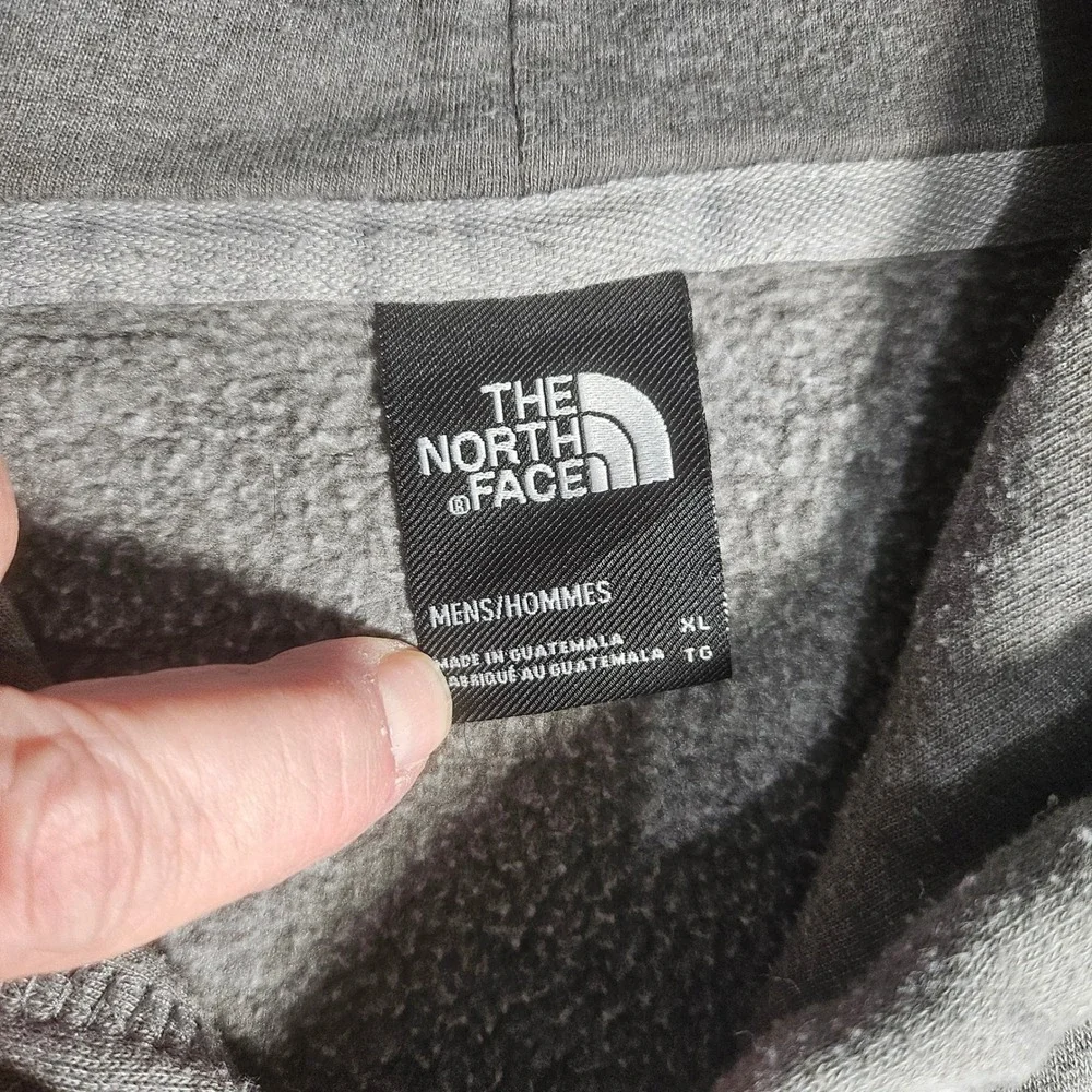 The North Face Mens XL Grizzly Bear Logo Graphic Pullover Hoodie Brown Gray